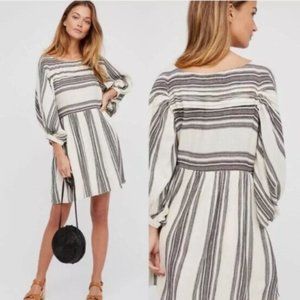 Free People Black and White Striped Mini Dress